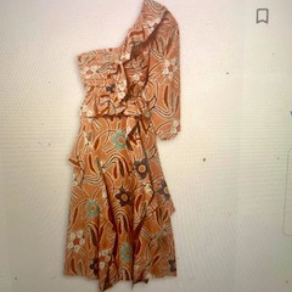 Ulla Johnson Mariam One-Sleeve Ruffled Silk Midi Dress